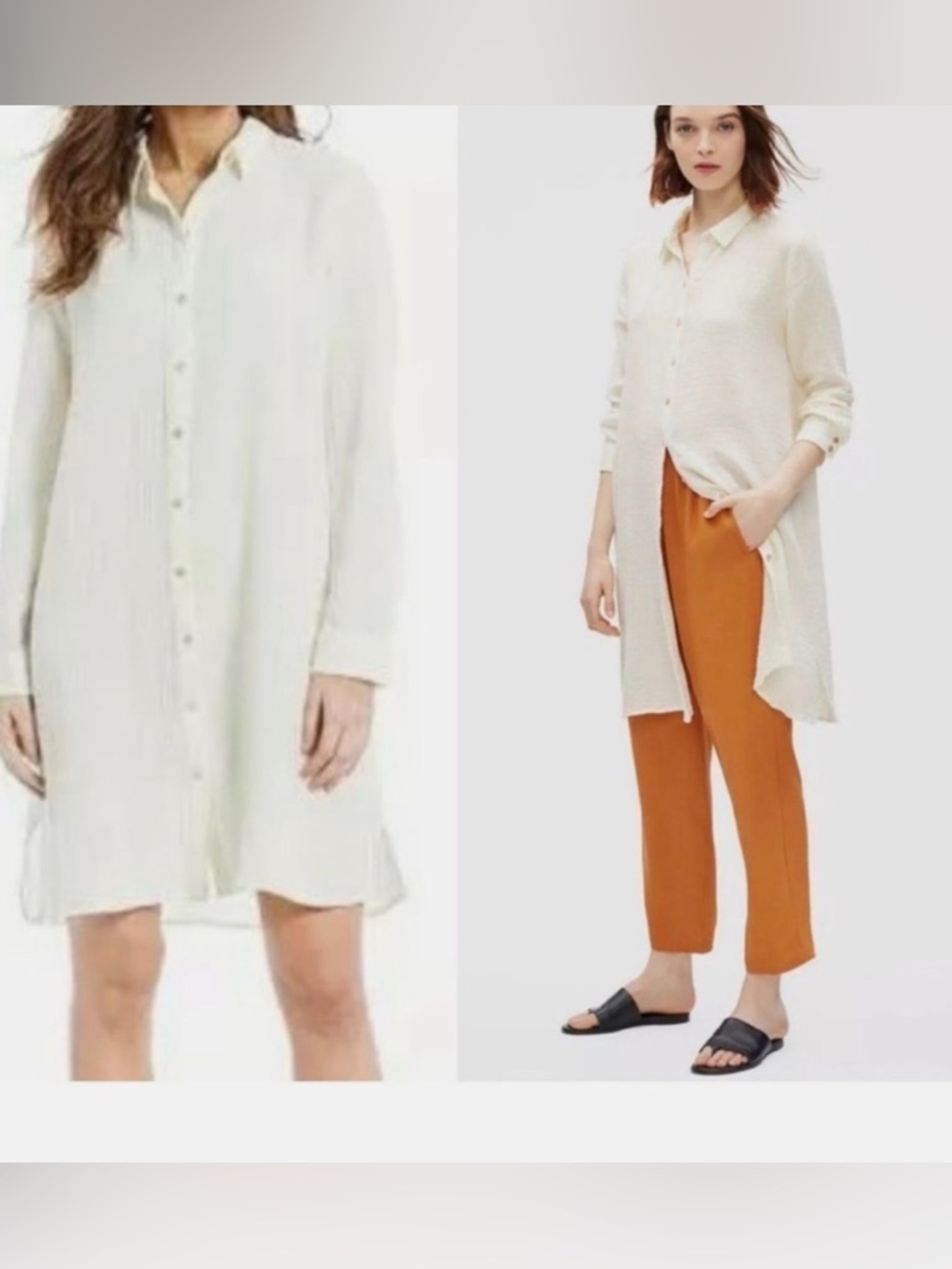 NWT Eileen Fisher classic collared dress size medium